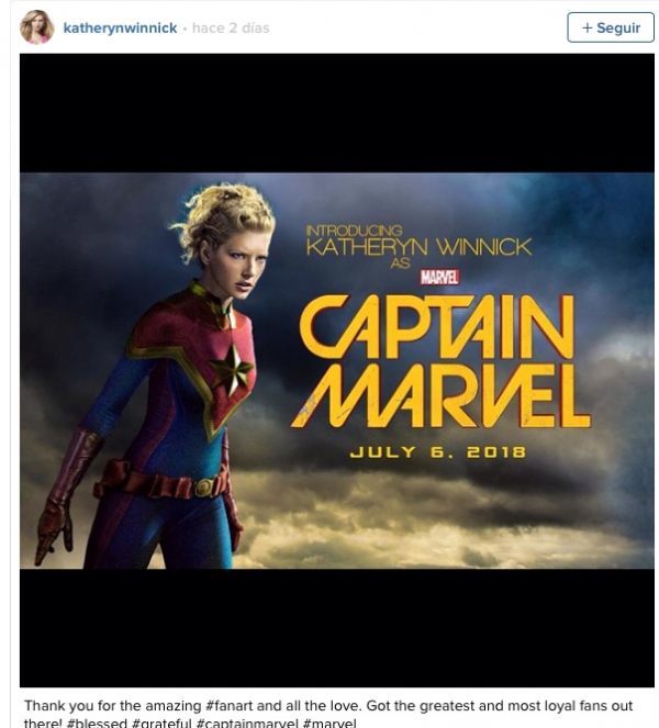 Imagen de Katheryn Winnick agradece su candidatura a Capitana Marvel