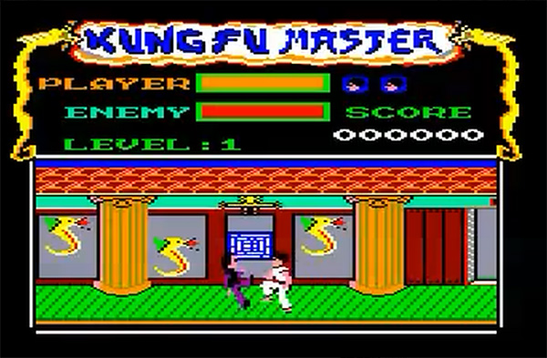 Kung Fu Master, versin Amstrad. Un colorido muy acertado para la poca.