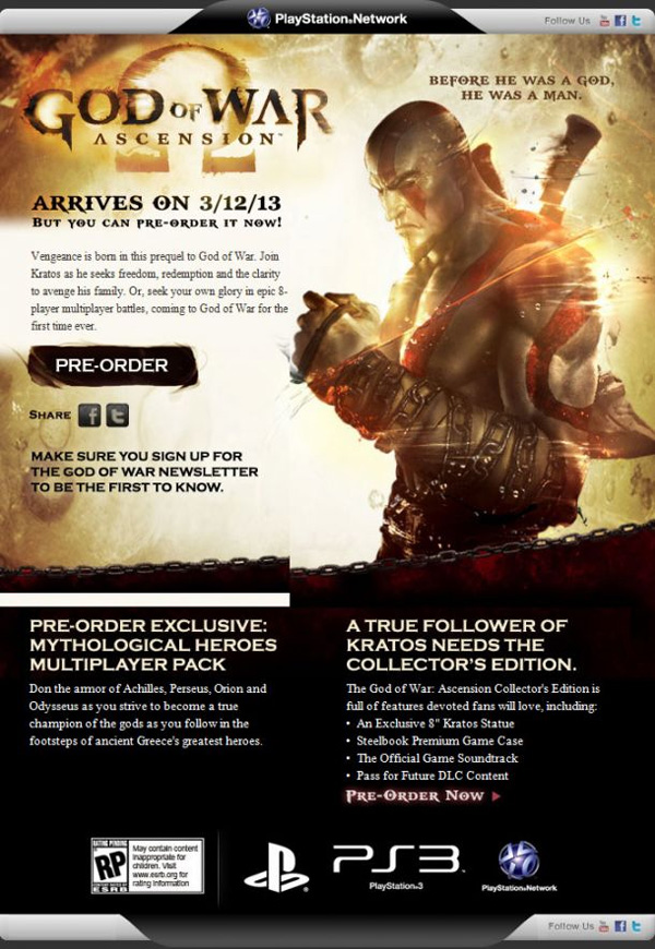 Imagen de Detallada la edición especial de God of War: Ascension