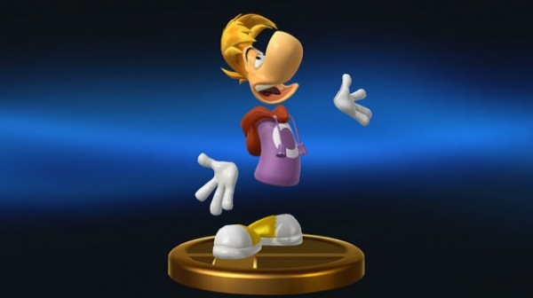 Imagen de Rayman aparecer en Super Smash Bros como trofeo